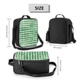 thumbnail image 4 of Thermal Insulation One Shoulder Portable Bento Bag Can Be Reused 8×10.5in For Carrying Drinks Bento Box Fruit Snacks Green Houndstooth Vintage Texture Hand-Drawn Sketch_4, 4 of 8