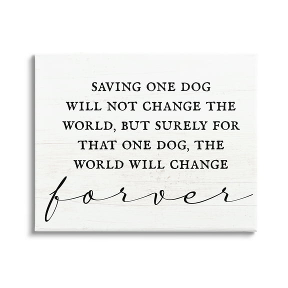 Stupell Industries Uplifting Rescue Dog Phrase Inspirational Painting Gallery Wrapped Canvas Art Print Wall Art, 20 x 16