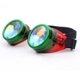 thumbnail image 2 of LELINTA Fation Rainbow Steampunk Goggles Rivet Laser Kaleidoscope Glasses Role Playing Round Glass Crystal Lens Silver Black Pink, 2 of 3