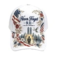 thumbnail image 2 of Never Forget 9/11 Patriotic Cap We Will Remember Twin Towers Floral USA Flag Embroidered Adjustable Baseball Hat for Men Women, 2 of 5