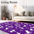 thumbnail image 2 of ODIKA 2'x3' Machine Washable Non-Slip Area Rug, Cute Canine Design Plush with Accents High Traffic Rug, Purple, 587225, 2 of 7