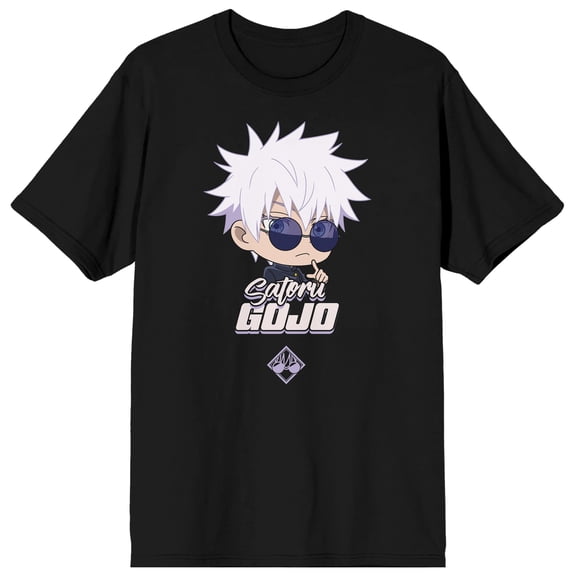 Jujutsu Kaisen Chibi Gojo Adult Black Crew Neck Short Sleeve T-shirt-6XL