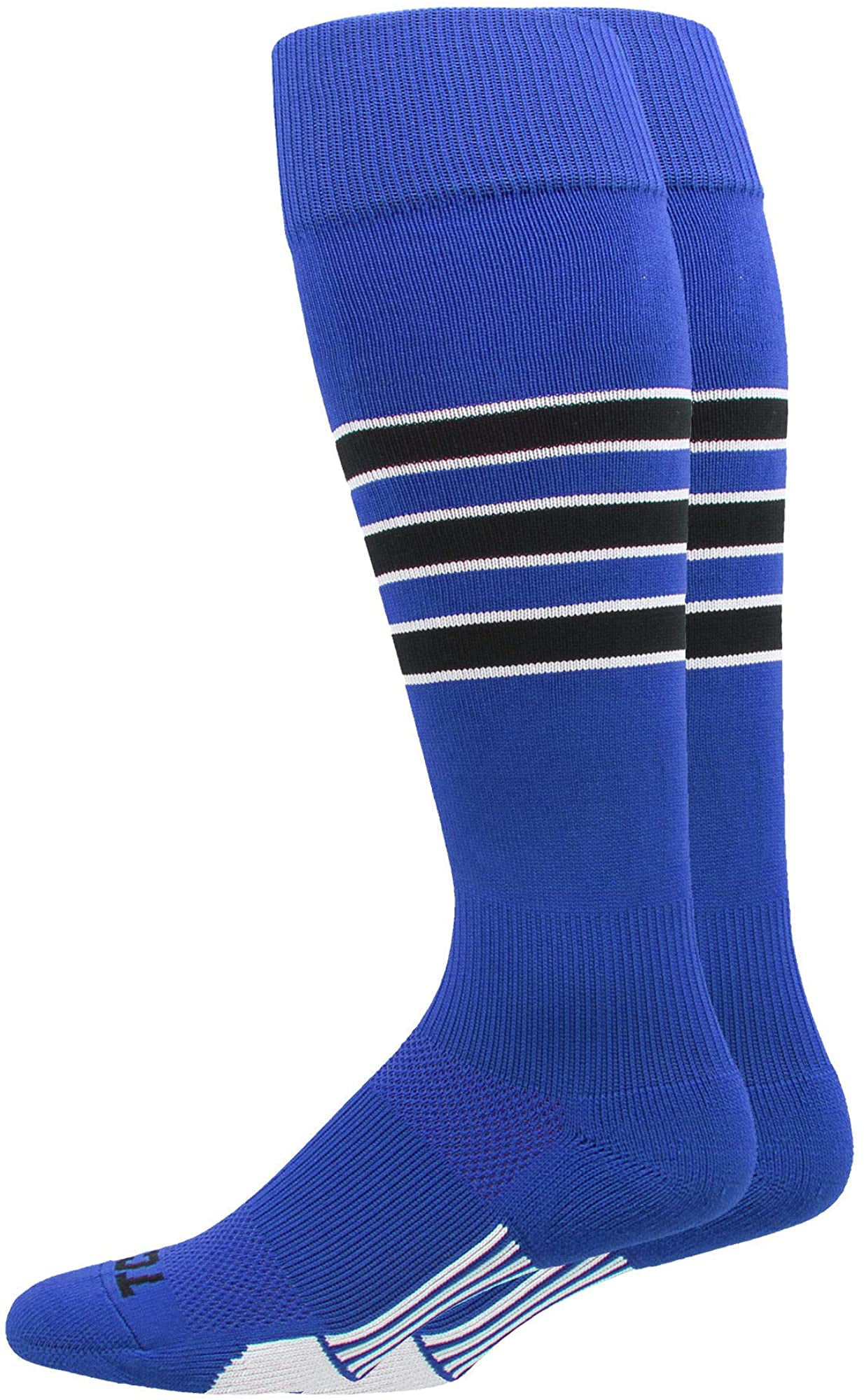 Multiple Colors MadSportsStuff Dugout 3 Stripe Baseball Socks Over The Calf Length 
