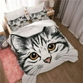 thumbnail image 2 of Duvet Cover Cat Animal Microfiber Bedspread + Pillowcase With Hidden Zipper 135*200 Cm, 2 of 5