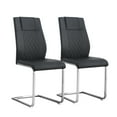 thumbnail image 3 of Dining Chairs Set of 2, Modern Dining Room Side Chairs with Faux Leather Padded Seat and Metal Legs, PU Leather Upholstered Armless Accent Chairs for Kitchen, Living Room, Bedroom and Office, Black, 3 of 7