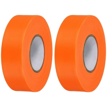 1"x147' PVC Flagging Tape Non-Adhesive Neon Marking Tape for Tree Survey Boundaries, Orange 2 Pack