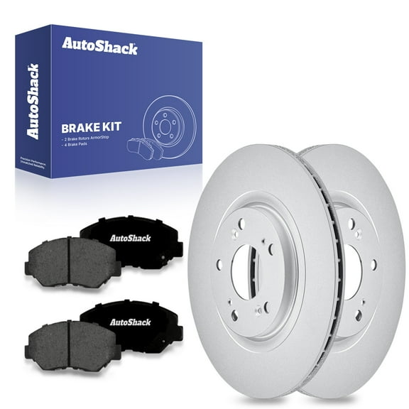 AutoShack Front Brake Rotors Premium Ceramic Brake Pads | Replacement For 2005-2006 Honda CR-V 2012-2015 Civic 2013-2015 Acura ILX 2.4L 4WD FWD | Coated | 6-PC Brake Kit | ArmorStop