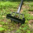 thumbnail image 4 of Double Purpose Weeding Rake, Long Handle 4-Claw Straight Edges Hoe, 4 Claw Steel Head Weeder Tool, Weeds Puller Tool with Extended Handle, 4 of 5
