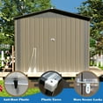 thumbnail image 3 of Outdoor Storage Shed, 6' × 4' FT Metal Storage Shed with Updated Frame Structure and Lockable Doors, Waterproof Shed for Backyard, Patio, Garden, Brown, 3 of 6