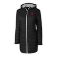 thumbnail image 2 of Women's Cutter & Buck Black Utah Utes Vault Rainier Primaloft Eco Hooded Long Coat, 2 of 3