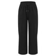 thumbnail image 4 of Women's Relaxed Fit Straight Leg Sweatpants with Elastic Waist and Pockets Comfortable Oversized Lounge Pants, 4 of 8