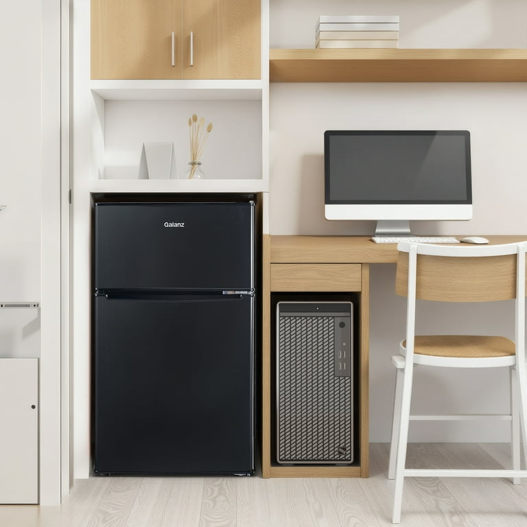 Galanz 3.1 Cu ft Two Door Mini Fridge for Small Room, Office