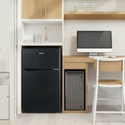 Galanz 3.1 Cu Ft Mini Fridge with Freezer – Black, Energy Star, Two-Door Compact Refrigerator