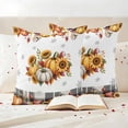 thumbnail image 3 of Fall Pumpkins Outdoor Waterproof Pillow Covers, Thanksgiving Maple Leaf Sunflower Decorative Square Throw Pillowcase Sofa Cushion Sham for Patio/Couch/Chair, 26"x26" 2 Pack, 3 of 8