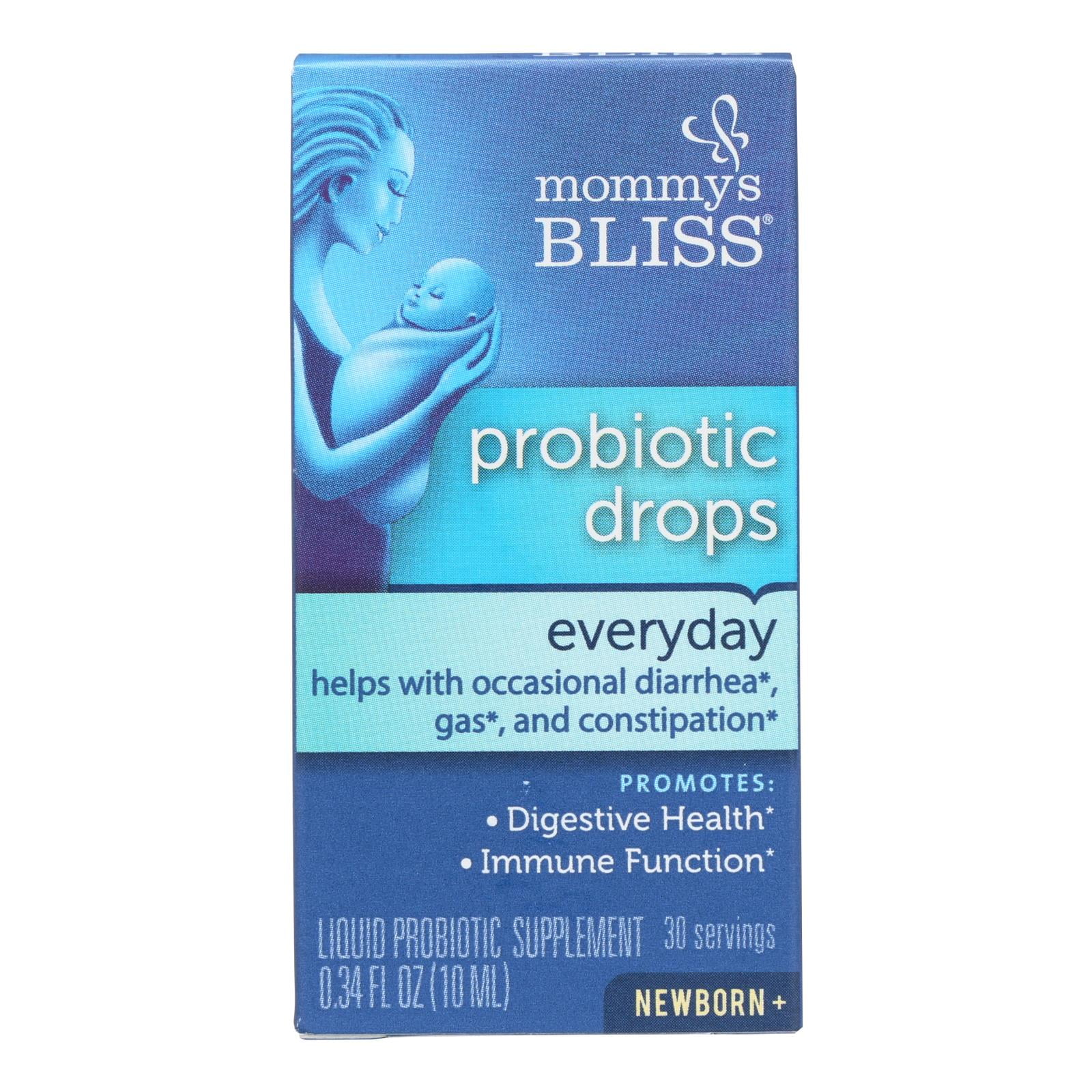 Mommy's Bliss Baby Probiotic Drops Everyday - Diarrhea, Gas, Constipation, Colic Relief - Newborns and Up - Natural, Flavorless, 0.34 Fl Oz, 2 Pack