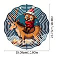 thumbnail image 4 of Whimsical Metal Hanging Wind Spinners & Chimes for Yard & Garden - Cheerful Reindeer Design with Festive Red Scarf & Santa Hat, 4 of 6