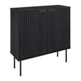 thumbnail image 1 of CorLiving Lysander Fluted Engineered Wood Compact Buffet with 2 Doors and 2 Shelves, Black, 1 of 9