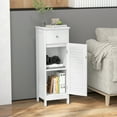 thumbnail image 6 of Topbuy Single Door Bathroom Floor Cabinet Freestanding Storage Organizer Unit w/ Adjustable Shelf Multifunctional Storage Cabinet White, 6 of 7