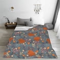 thumbnail image 5 of Honeii Floral Squirrel Print Fleece Blanket - Throw Blanket for Bed, Sofa, Couch, Camping, and Travel , Microplush Ultra Soft Warm Blanket-60"x50", 5 of 7