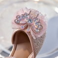 thumbnail image 7 of YYUIJK Girls Dress Shoes Glitter Princess Shoe Flower Mary Jane Low Heels Party Wedding Prom Footwear for Toddler Kids Pink 1 Little Kid, 7 of 7