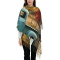 thumbnail image 3 of Honeii Vintage Truck Farm Scene Print Scarf Oversized Scarf Tassel Fall Winter Thick Scarf Warm Shawl Women,Women's Scarves & Wraps, 3 of 8
