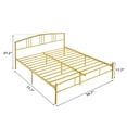 thumbnail image 3 of VECELO Full Size Bed Frame with Arched Headboard, Metal Platform Bed Frame with Underbed Storage Space, Heavy Duty Slats, No Box Spring Needed, Easy Assembly, Gold, 3 of 8