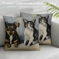 thumbnail image 3 of Orinice Dog Cat Graphic Decorative Throw Pillow Cover for Home Couch Living Room Bed Sofa Car Bedroom - Square 1PC 24x24in, 3 of 5