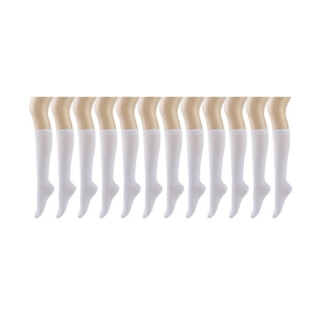 - Gelante 12 Pairs Women Knee High Socks - White