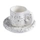 thumbnail image 2 of Linda taza nórdica de cerámica Taza de café gordita con platillo Leche Agua Cacao Bebidas frías Taza Superficie lisa Apto para lavavajillas Gran capac Puntos de tinta Soledad Taza de café, 2 of 10