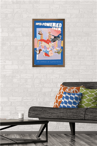 DC Comics Movie DC League of Super-Pets - Super-Powered Pack Wall Poster, 14.725" x 22.375" Framed