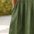 thumbnail image 5 of Puliio Summer Dresses for Women Short Sleeve Round Neck Embroidered Linen Midi Dress with Pockets, 5 of 6