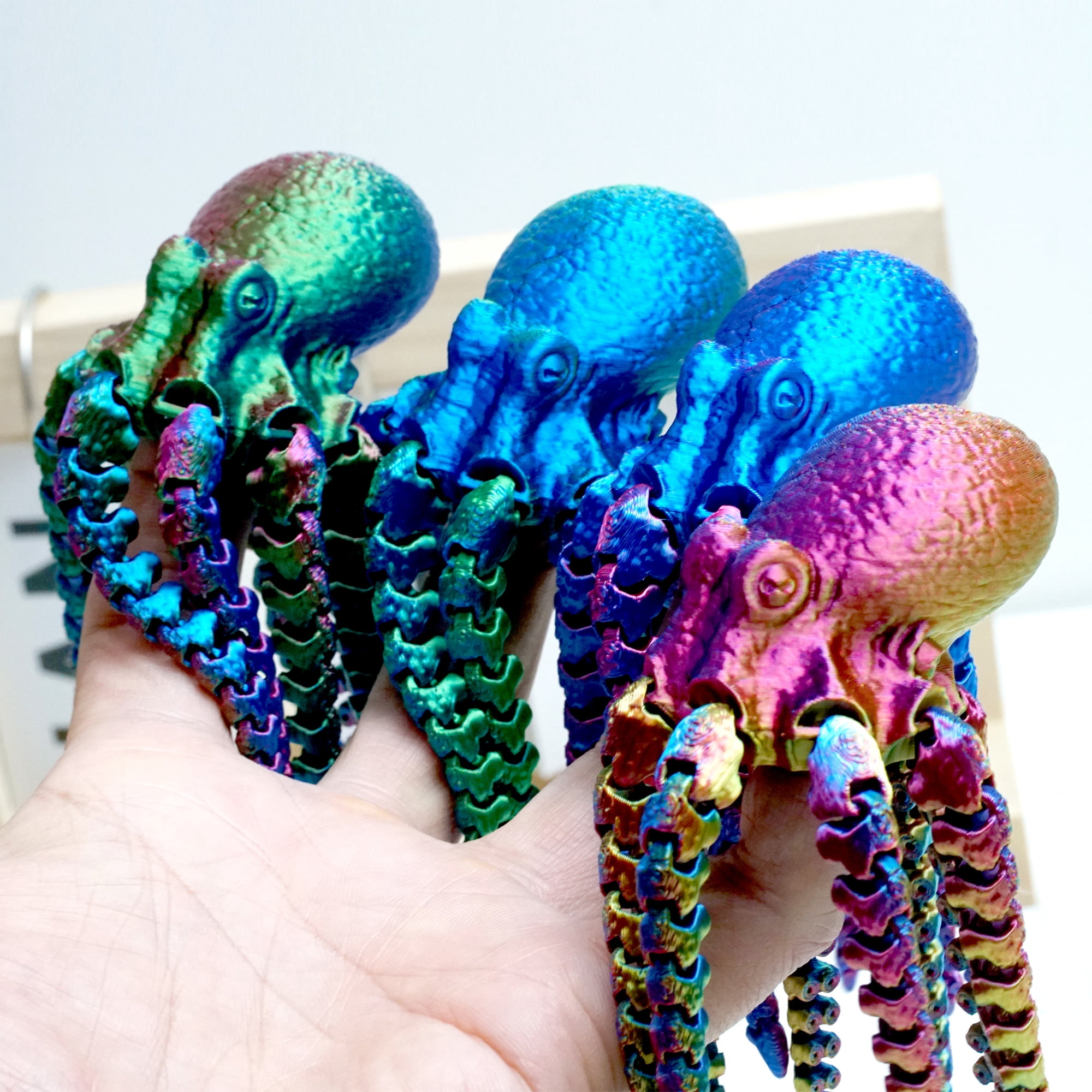 4pcs 3D Printed Octopus,Articulated Models,Flexible Joint Animal Figurines, 3D Printing Stuff Cheap,Stress Relief, Fidget restlessness, ADHD Toys, Surprise Fantasy Gifts