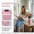 thumbnail image 2 of Unique Bargains Ceramic Ribbed Textured Flower Vase Pink 3.1" x 3.1" x 6.1", 2 of 5