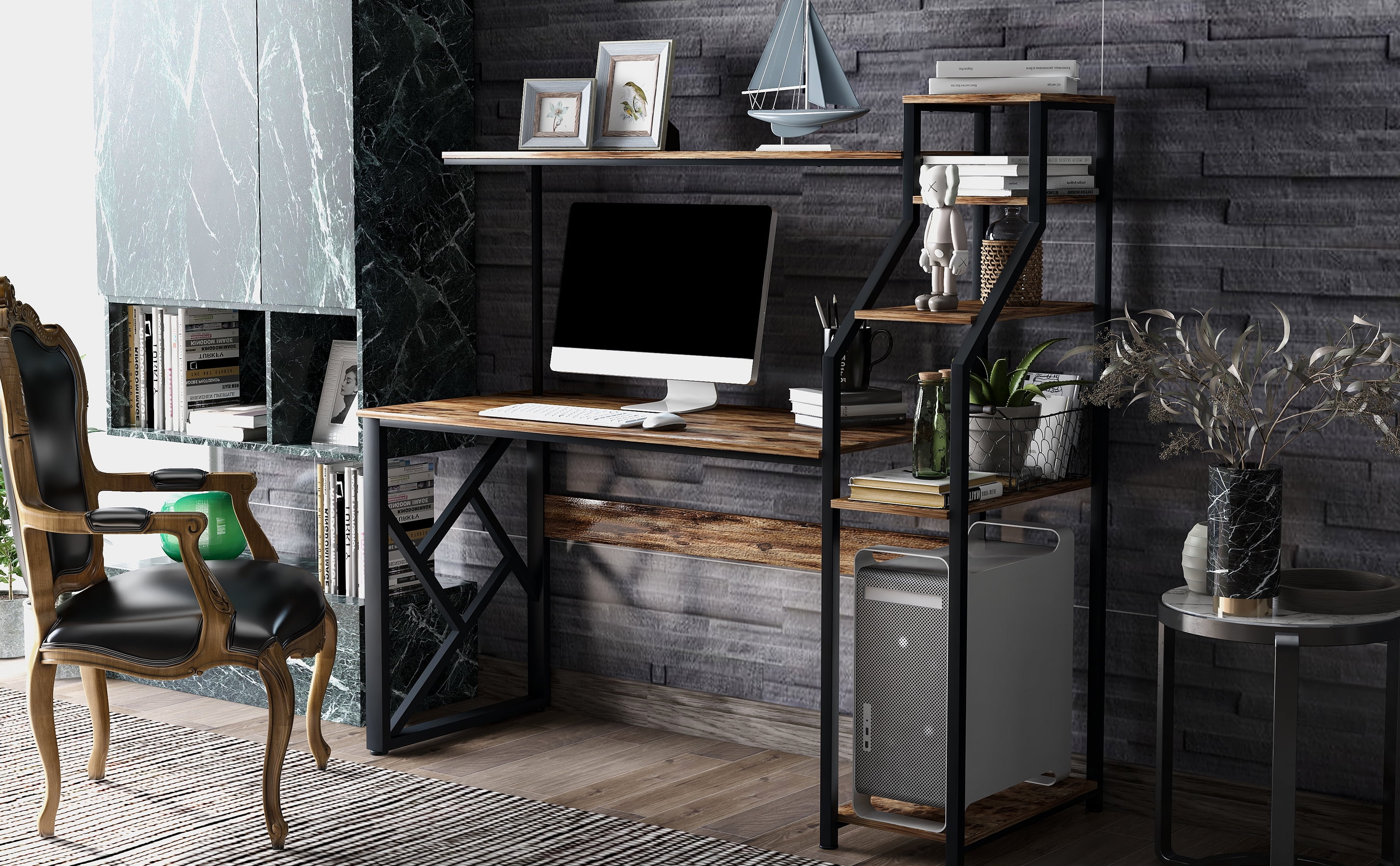 Home Office Computer Desk with Hutch and Shelf /Writing Study Table