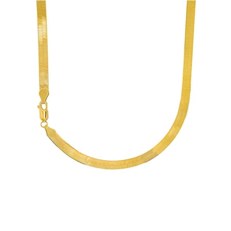 14kt 16" Yellow Gold 5.0mm Diamond Cut Imperial HerRingbone Chain with Lobster C lasp