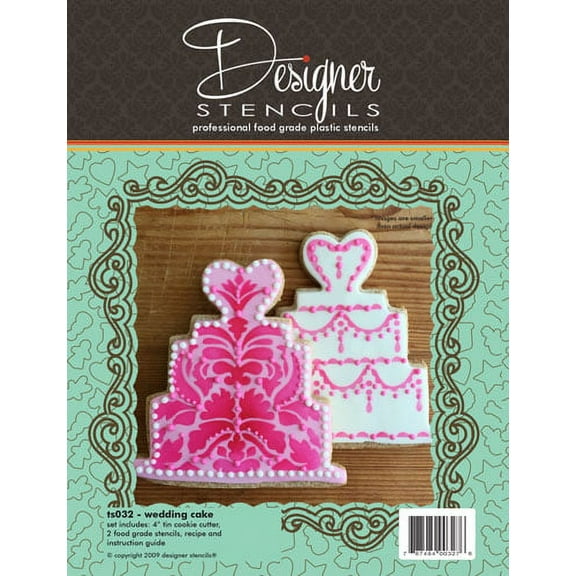 Wedding Cake Cookie Cutter and Stencil Set by Designer Stencils