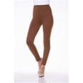 thumbnail image 1 of White Mark Cotton Solid Leggings, 201-Brown - Medium, 1 of 5