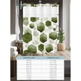 thumbnail image 6 of No Hook Cloth Fabric Shower Curtain with Snap in Liner, Sage Green Marble Waterproof Shower Curtains Set with See Through Top Window, Gold White Geometric Hexagon Modern Bath Curtains Shower 48"x72", 6 of 6