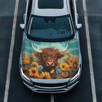 Uorisanigo Sunflower Yak Auto Hood Cover Elastic Universal Car Hood Cover Easy to Install Hood Covers for Cars Universal Fit Women Men Automotive Exterior Accessories