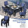 thumbnail image 6 of Segmart Outdoor Dining Set for 6 Person, Patio Table and Chairs Set with Textilene Armchairs & Swivel Chair, Conversation Furniture Set for Backyard, Poolside, Blue, 6 of 7