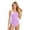 Purple, variant on Shachafan Girls Piece Swimsuit Solid Contrast Swimwear Bathing 3 Piece Swimsuit