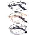 thumbnail image 5 of 3 Packs Progressive Multifocal Reading Glasses Blue Light Blocking for Men for Women, No Line Trifocal Readers, Folding Metal Frame, Reading Glasses + 1.00, 5 of 10