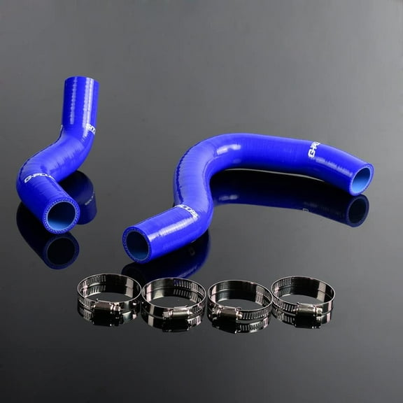 PIT66 Silicone Radiator Hose Kit,Fit for 2002-2005 Honda Civic Si/SiR/Type-R EP3 K20A Blue with Clamps