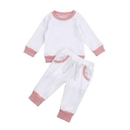 

WenaZao Baby Boys and Girls Fall Winter Knitted Long Sleeve Top and Long Pants