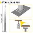 thumbnail image 2 of KFFKFF Wire Handrail Post for Deck Stair, 42 x 1.97 x 1.97", Stainless Steel Cable Railing Post with Pre-Drilled Pickets, Includes Mounting Bracket, Silver Stair Railing Kit, 2 of 9