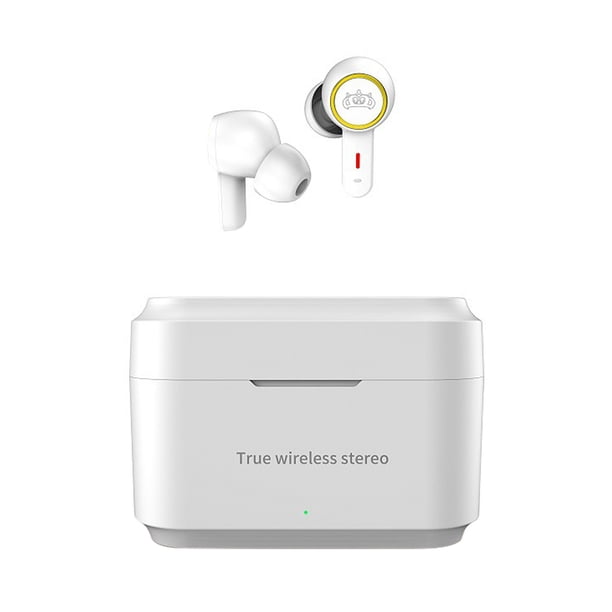 Auricular Bluetooth V5.0 Tipo-C Auriculares internos Auriculares inalámbricos recargables estéreo 3D, Blanco Yuarrent EL001387-01B