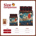 thumbnail image 3 of Cauagu Whimsical Sailboat Ocean Art Print Christmas Linen Gift Bag,Christmas Goody Gift Bags with Plaid Drawstrings Xmas Presents Bags Holiday with Gift Tag Cards-Black, 3 of 8