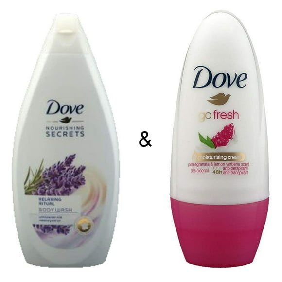 Body Wash Relaxing Ritual 500 by Dove & Roll-on Stick Go Fresh Pomegranate 50 ml by Dove