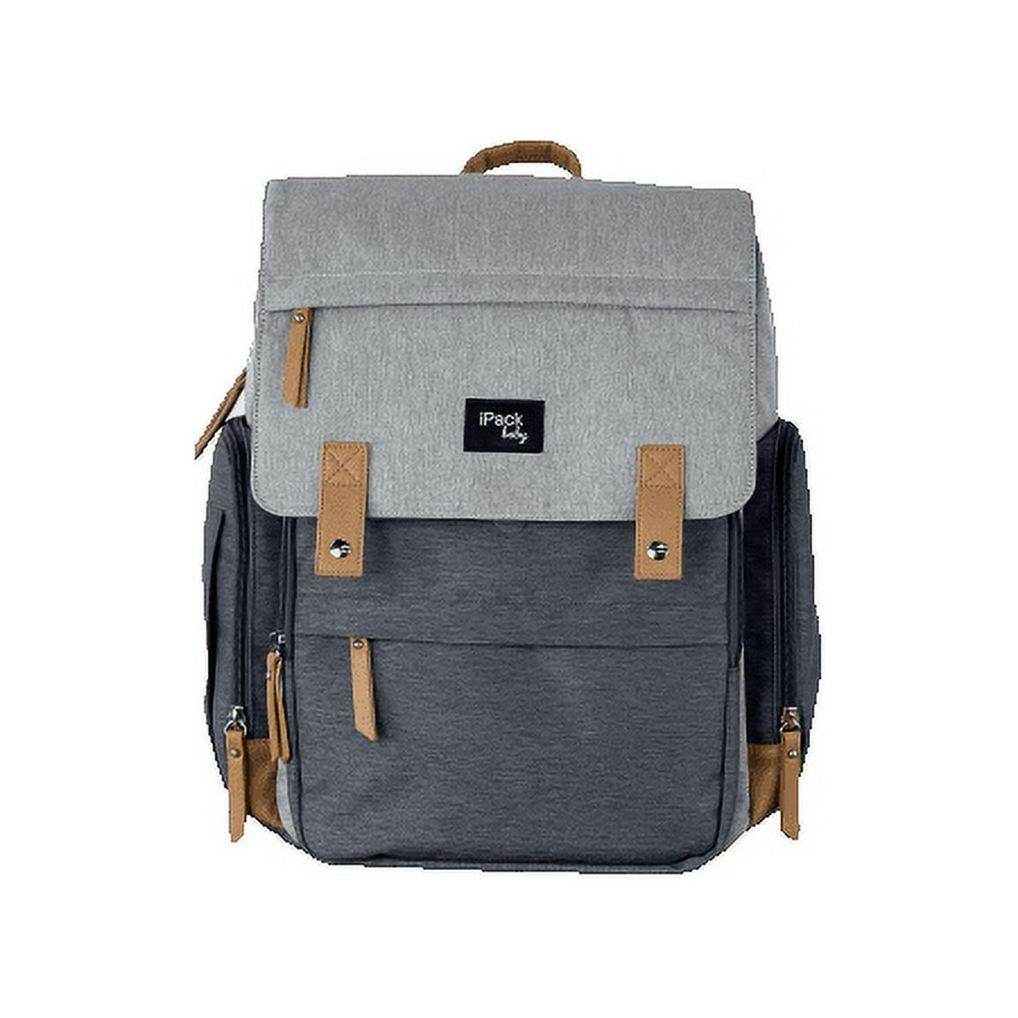 iPack Infant Unisex Carry All Backpack, Gray, 13" x 11.4" x 6.3"
