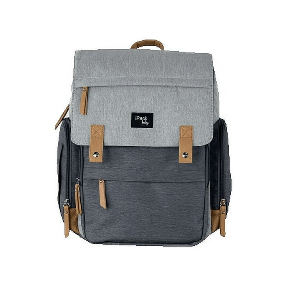 iPack Baby Unisex Carry All Backpack, Gray, 13" x 11.4" x 6.3"